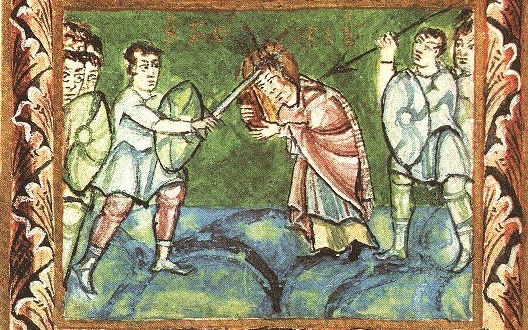 Der heilige Bonifatius, Bild aus dem Fuldaer Sakramentar (11. Jahrhundert)