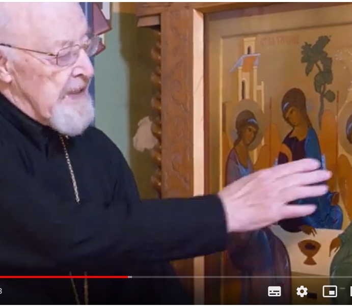 Vater Dimitri erklärt die Pfingstikone von Andrei Rubljow