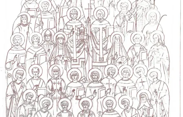 Graphie der Ikone Alle Heiligen Deutschlands