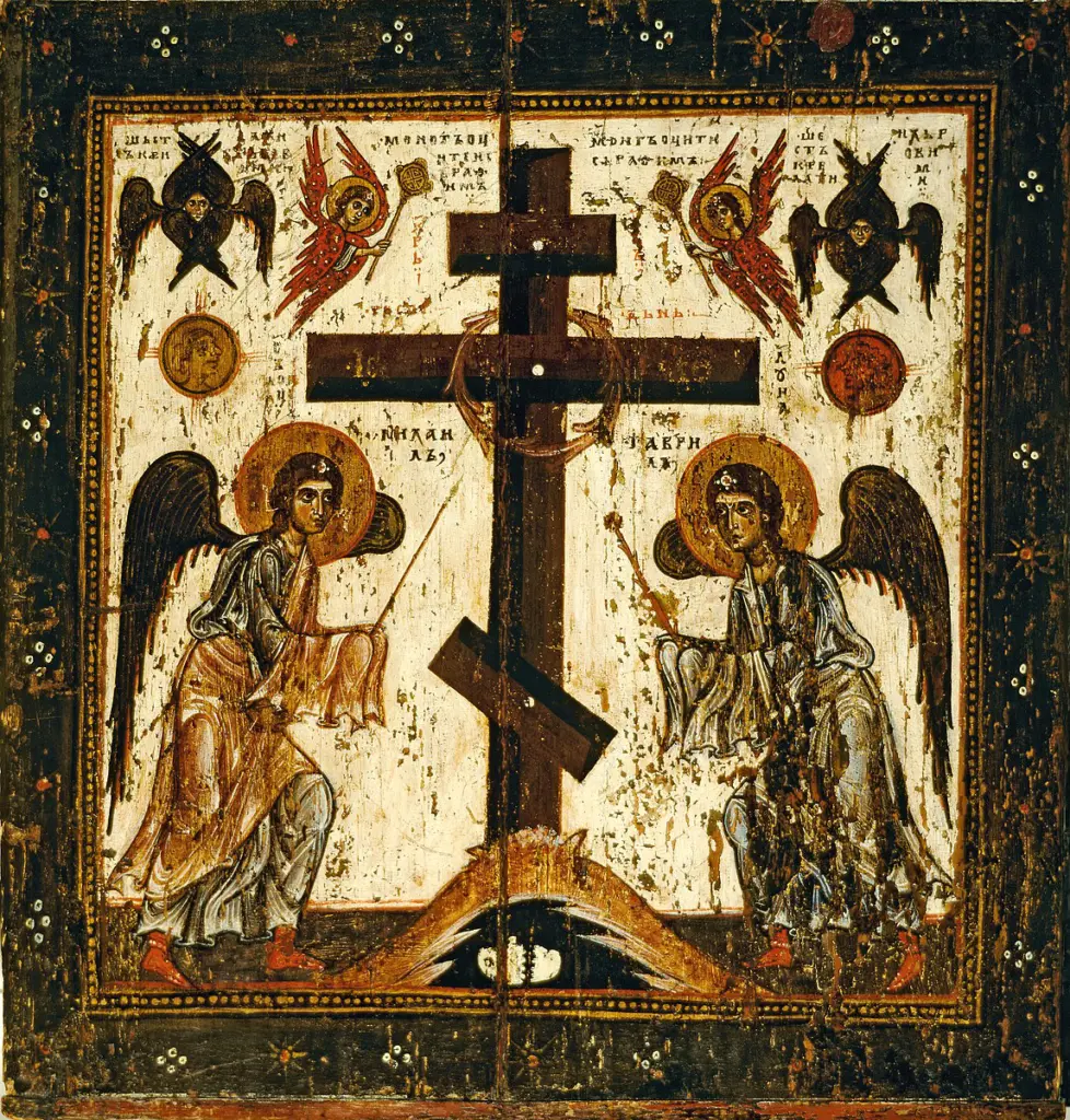 Ikone mit dem orthodoxen Kreuz