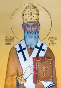 Ikone des heiligen Bischofs Pirmin von Reichenau