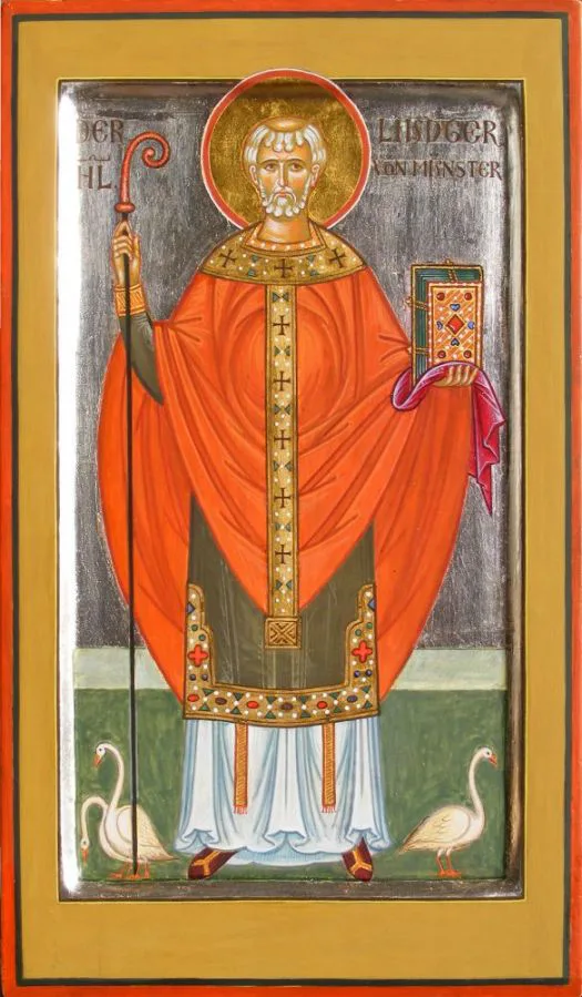 Ikone des Heiligen Liudger, von A. Stoljarov.